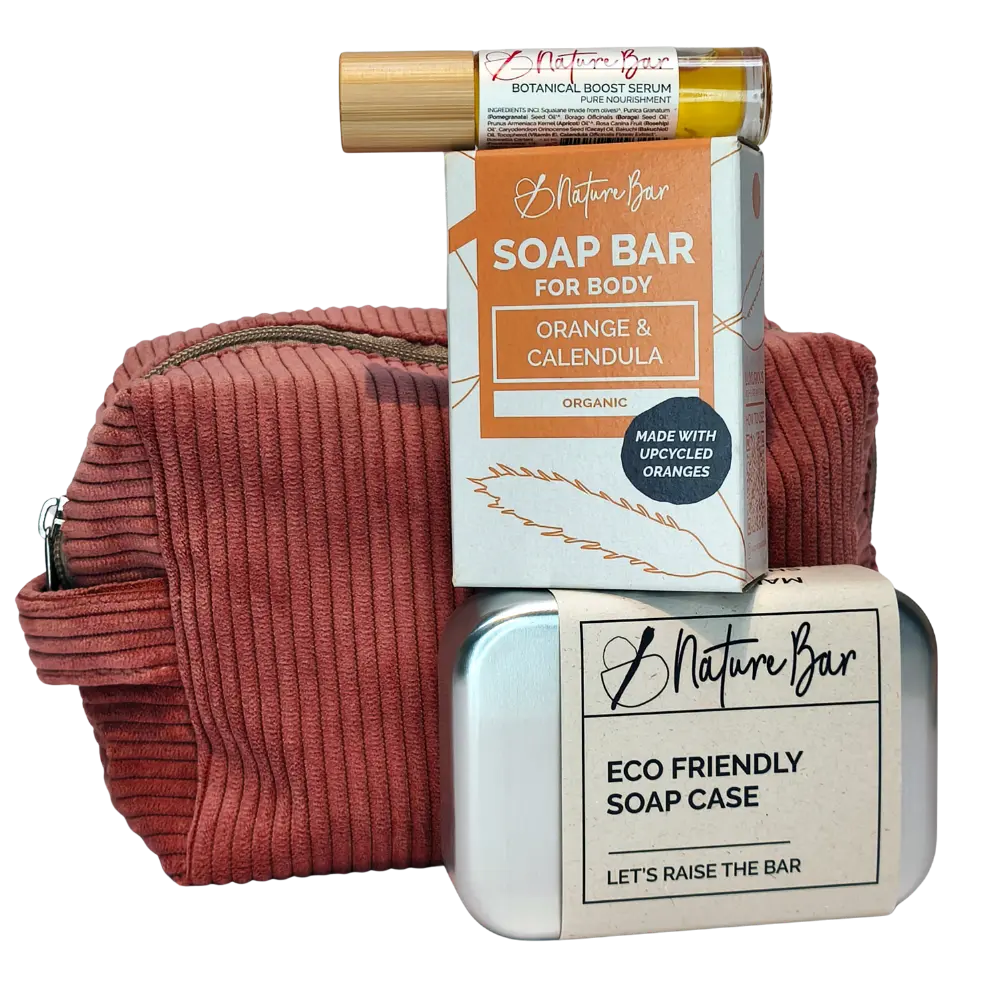 Natuurlijke travel set