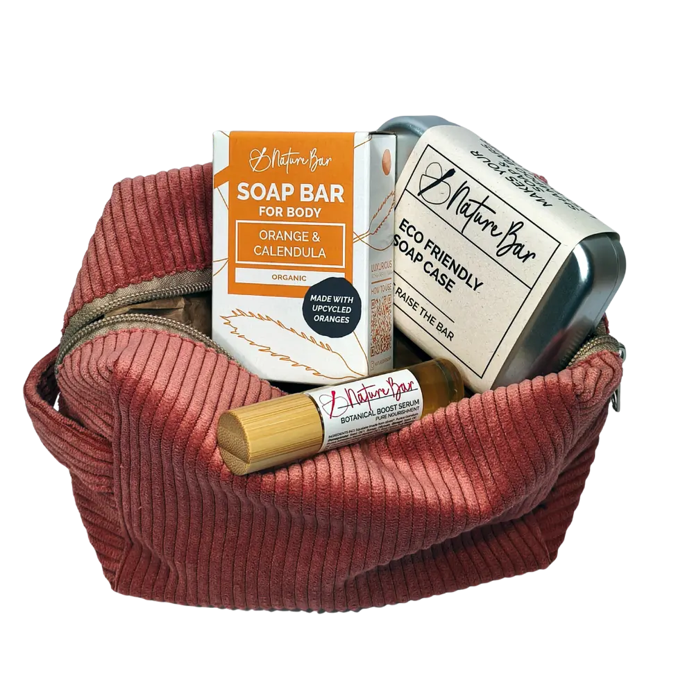 Natuurlijke travel set