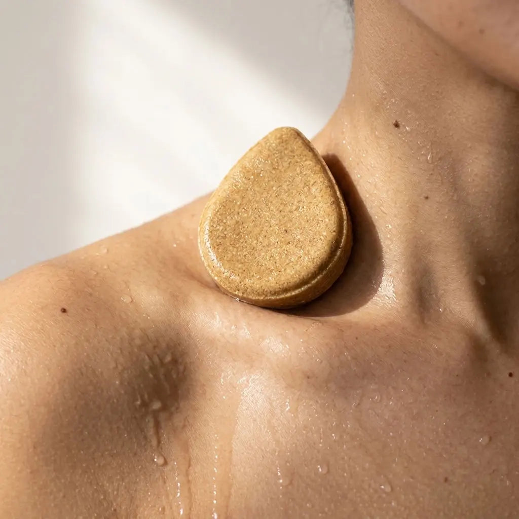 Kracht & Volume shampoo bar detail - circulaire ingrediënten, sulfaatvrij en plasticvrij