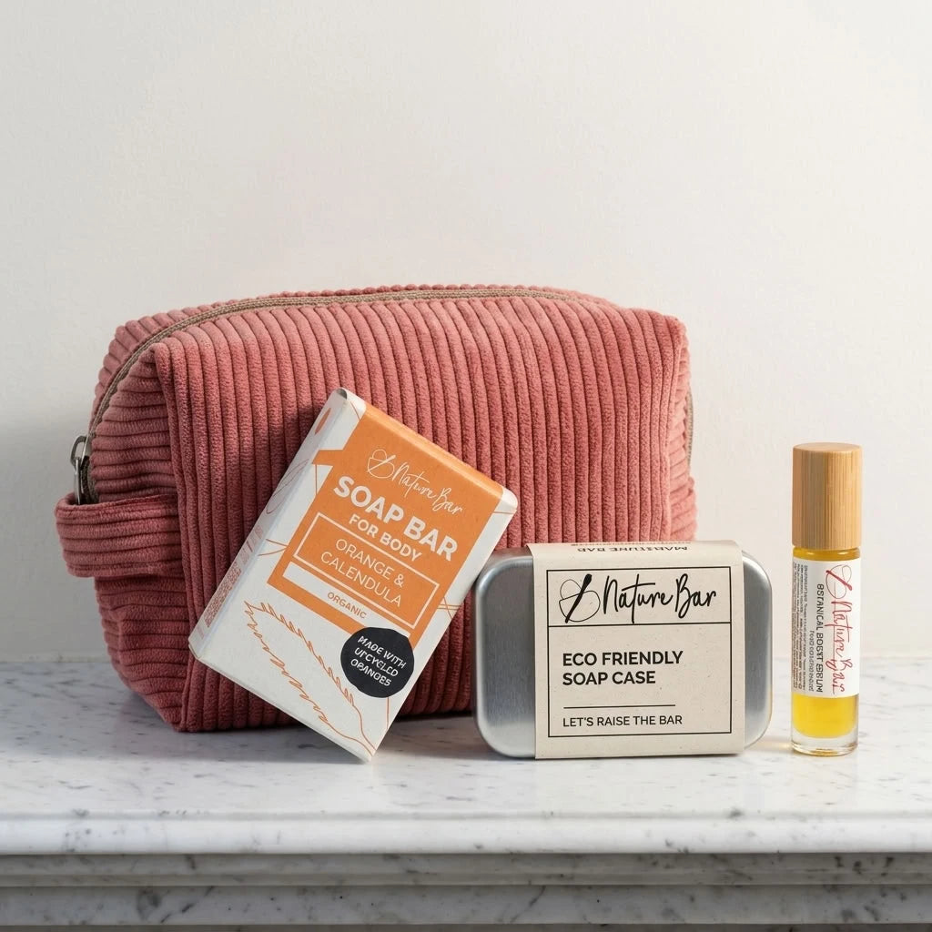 Natuurlijke travel set